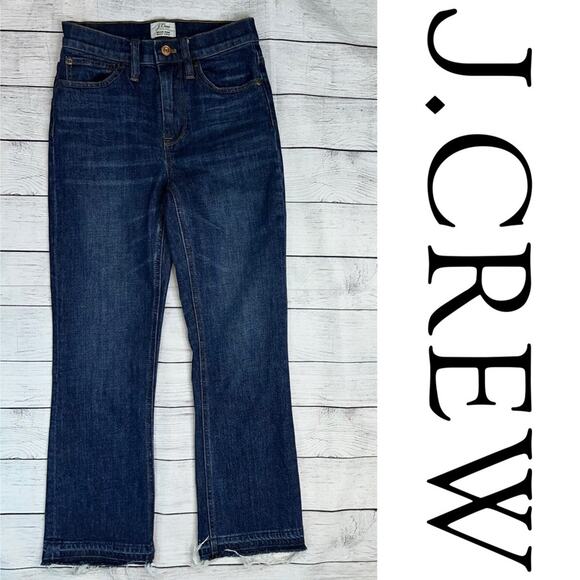 J. Crew Women's Billie Demi Boot Crop Jeans with Raw Hem and Stretch Size 24 - Picture 2 of 9